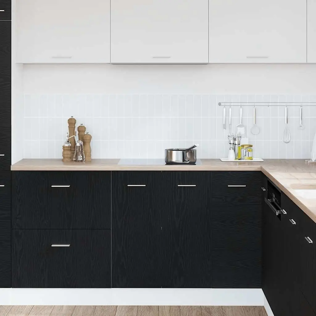Black Oak Engineered Wood Bottom Storage Cabinet for Kitchen 60x46x81.5cm