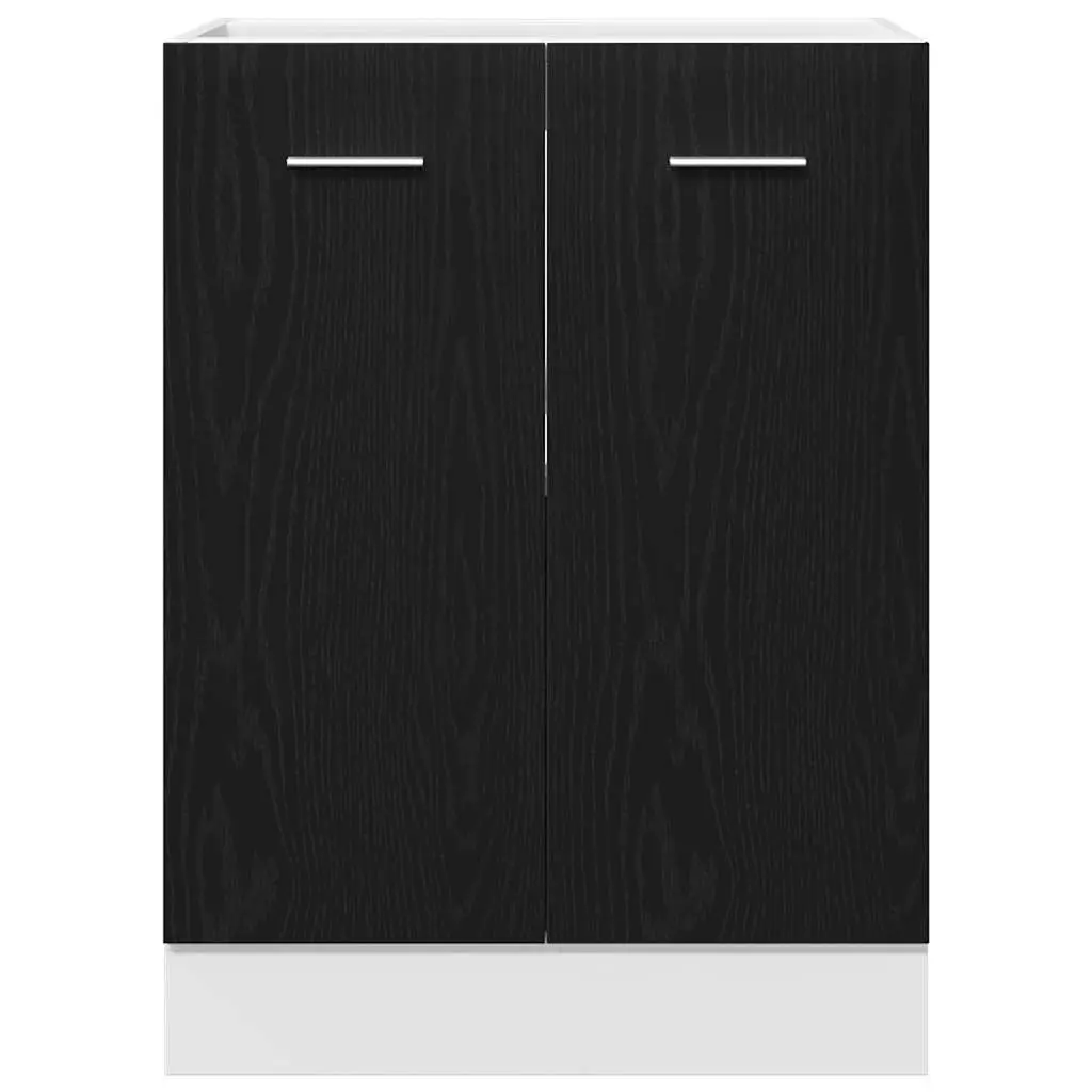 Black Oak Engineered Wood Bottom Storage Cabinet for Kitchen 60x46x81.5cm