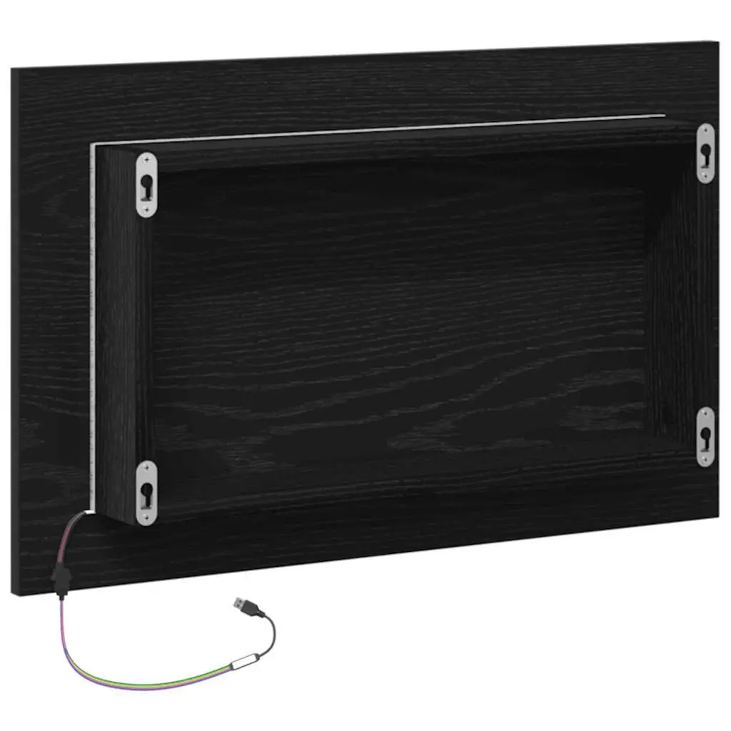 Black Oak Engineered Wood Bottom Storage Cabinet for Kitchen 60x46x81.5cm
