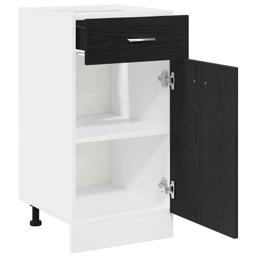 Hanging Kitchen Cabinet Black Oak 40x46x81.5cm Modern Storage Engineered Wood