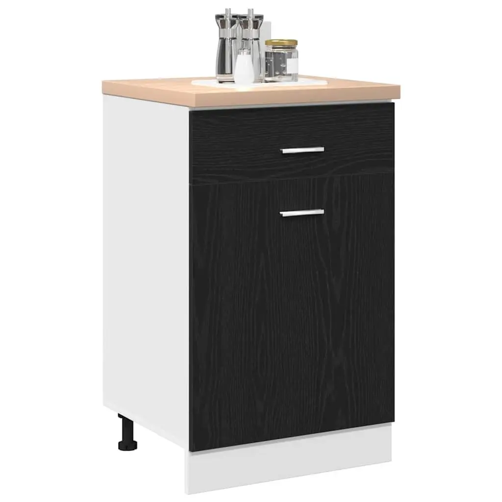 Engineered Wood Hanging Kitchen Cabinet in Black Oak