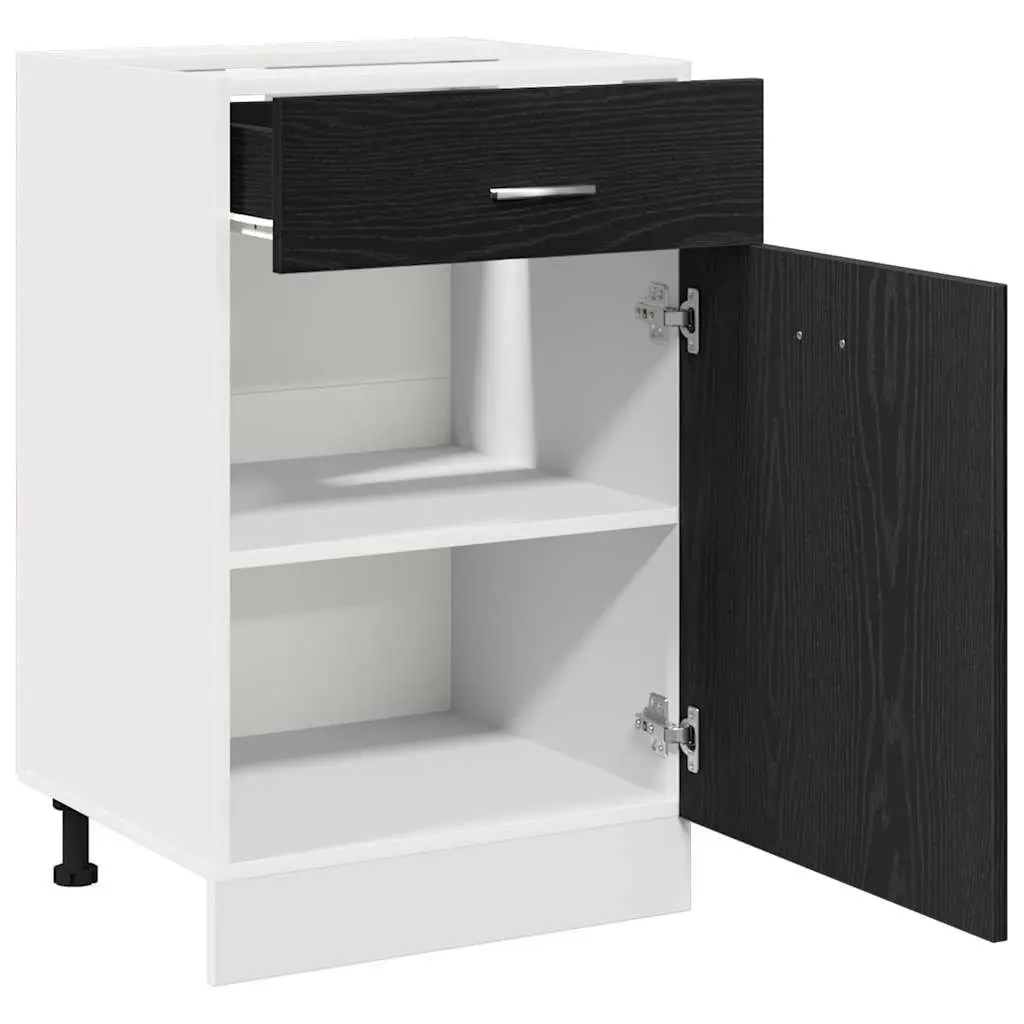 Engineered Wood Hanging Kitchen Cabinet in Black Oak