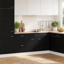 Black Oak Hanging Kitchen Cabinet, 60x46x81.5cm
