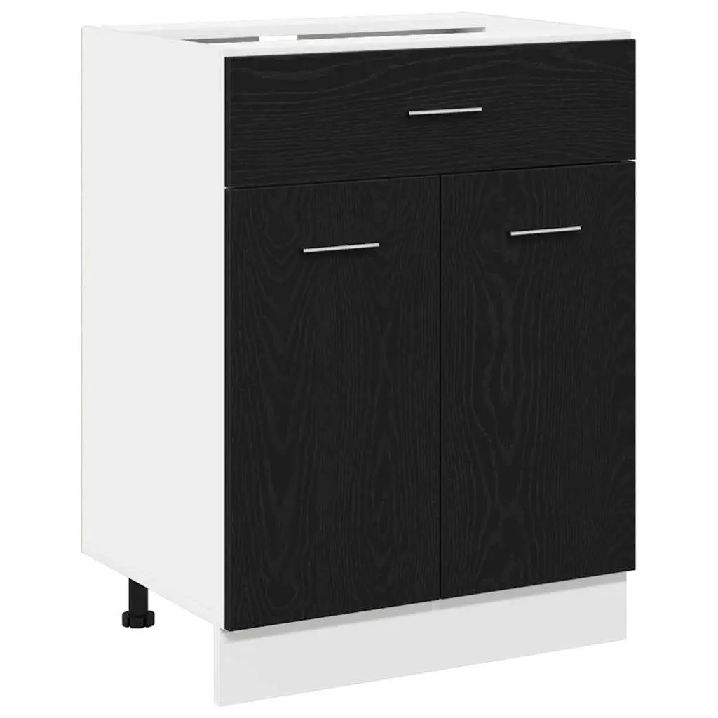 Black Oak Hanging Kitchen Cabinet, 60x46x81.5cm