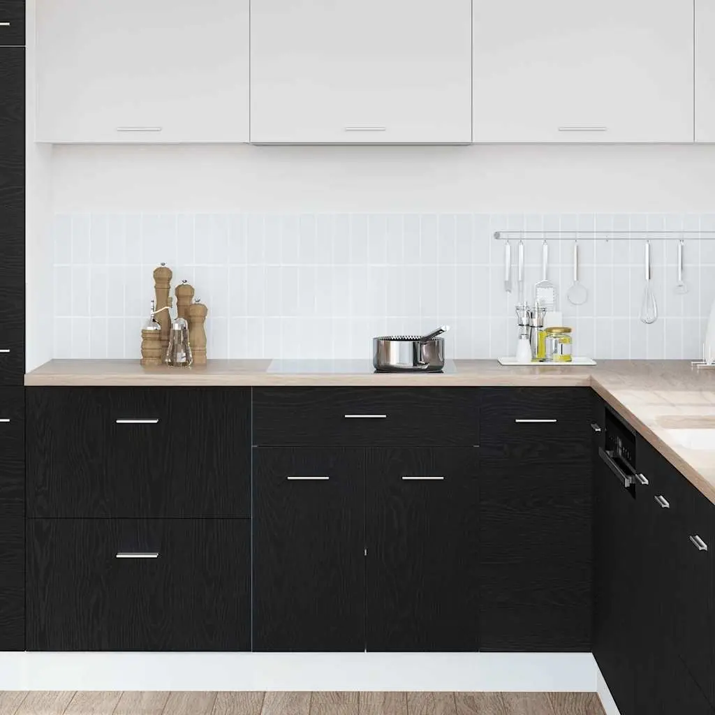 Black Oak Hanging Kitchen Cabinet, 60x46x81.5cm