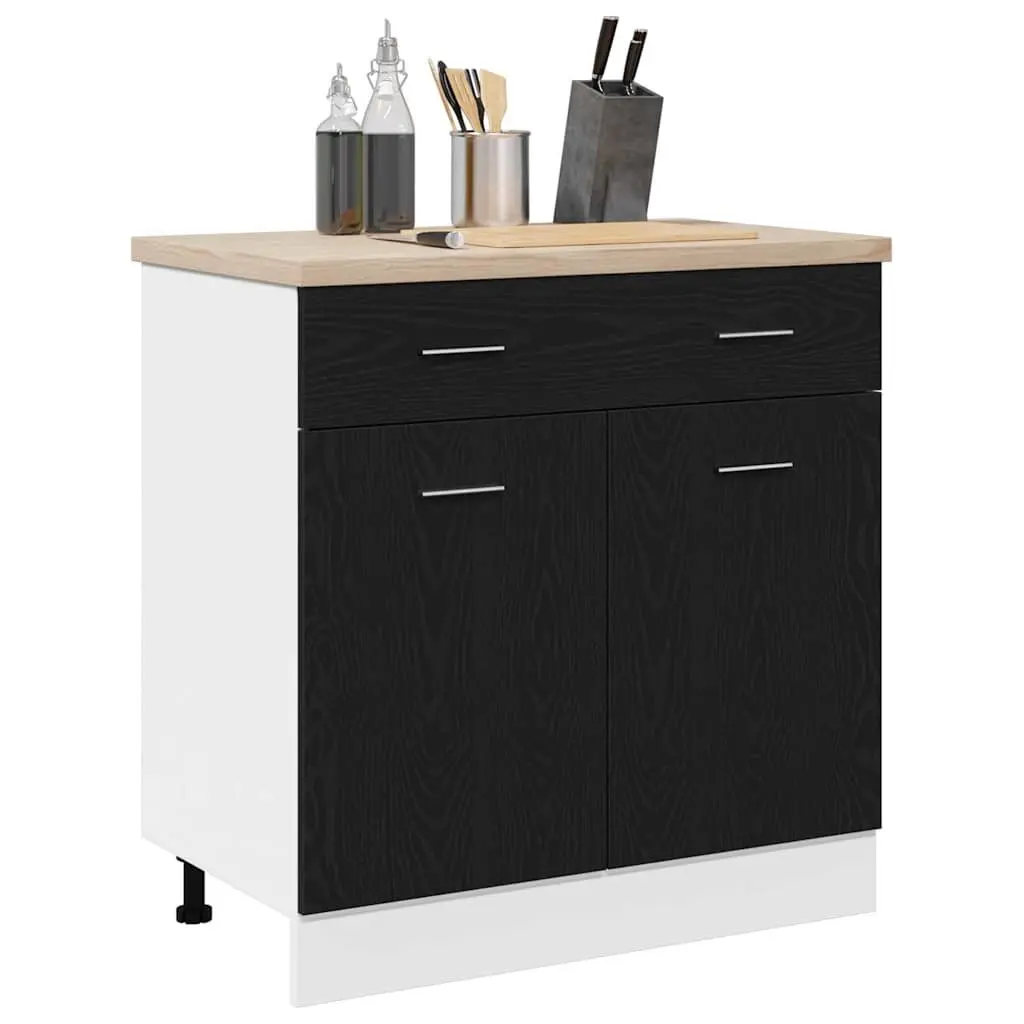 Hanging Cabinet Black Oak Modern Kitchen
