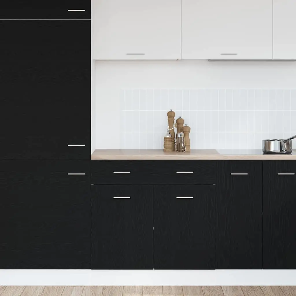 Hanging Cabinet Black Oak Modern Kitchen