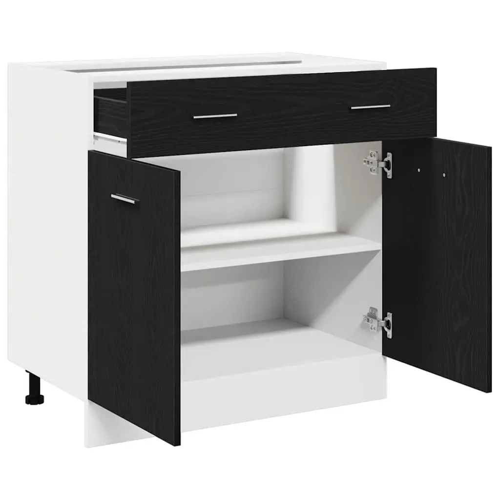 Hanging Cabinet Black Oak Modern Kitchen