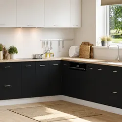 Black Oak Hanging Kitchen Cabinet - 75.5 x 75.5 x 80.5cm