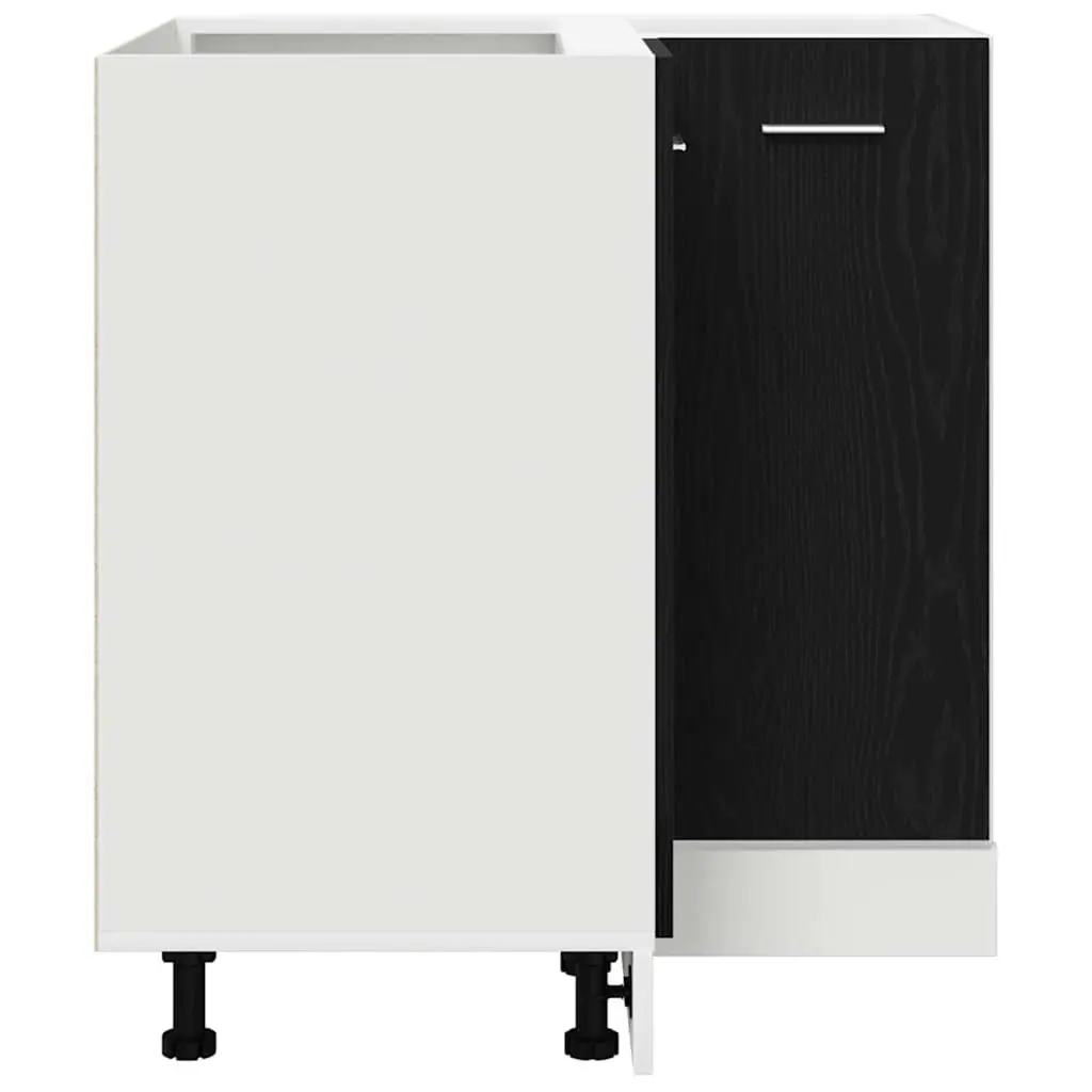 Hanging Kitchen Cabinet Black Oak Modern Storage 75.5 x 75.5 x 80.5cm