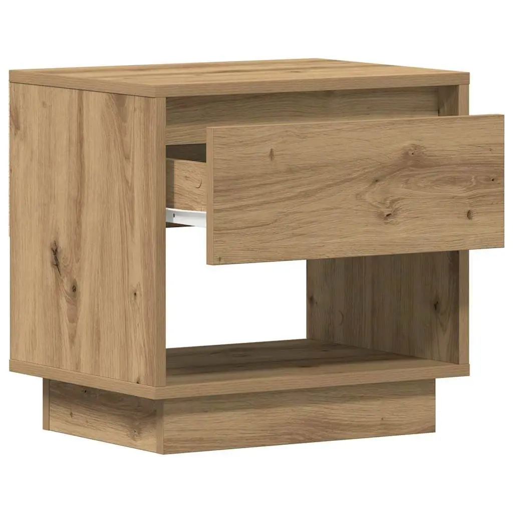 Bedside Table 2 pcs Engineered Wood Nightstand Brown Rustic Bedroom Storage