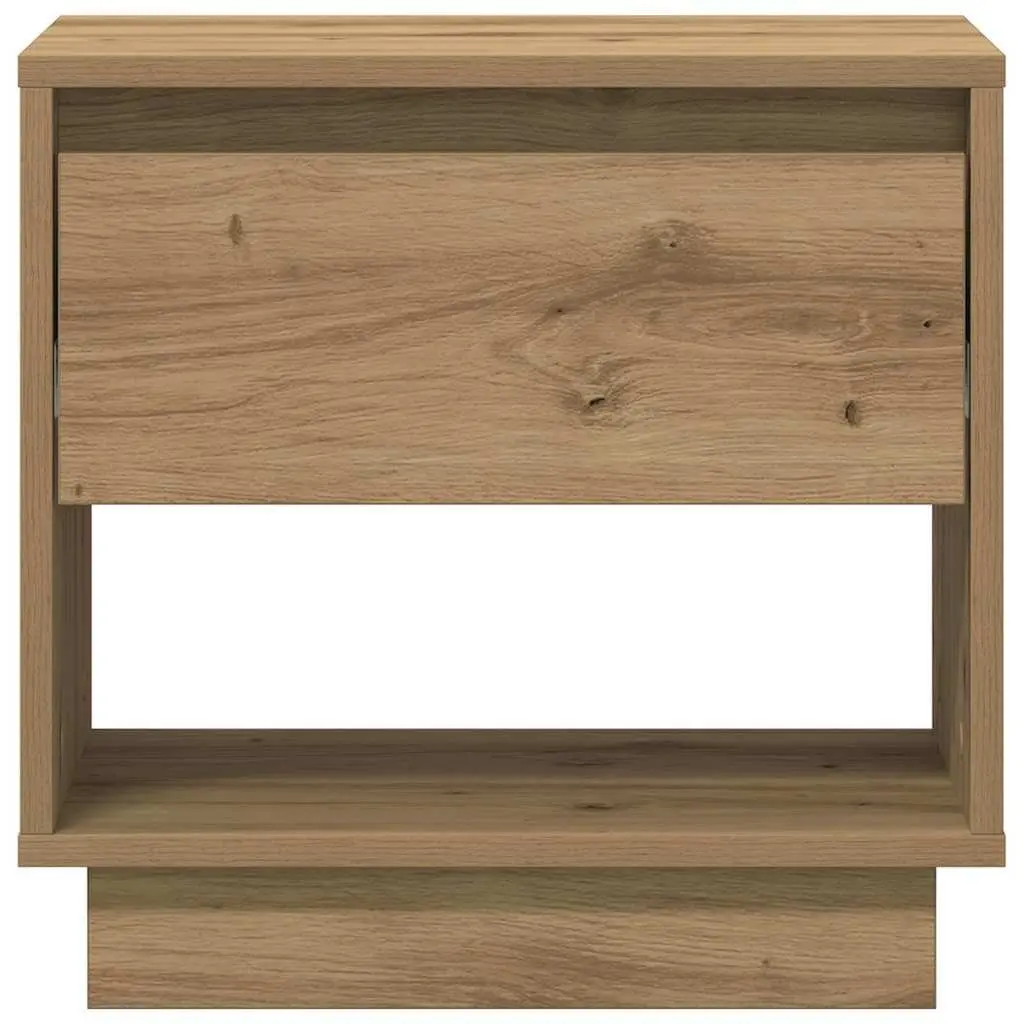 Bedside Table 2 pcs Engineered Wood Nightstand Brown Rustic Bedroom Storage