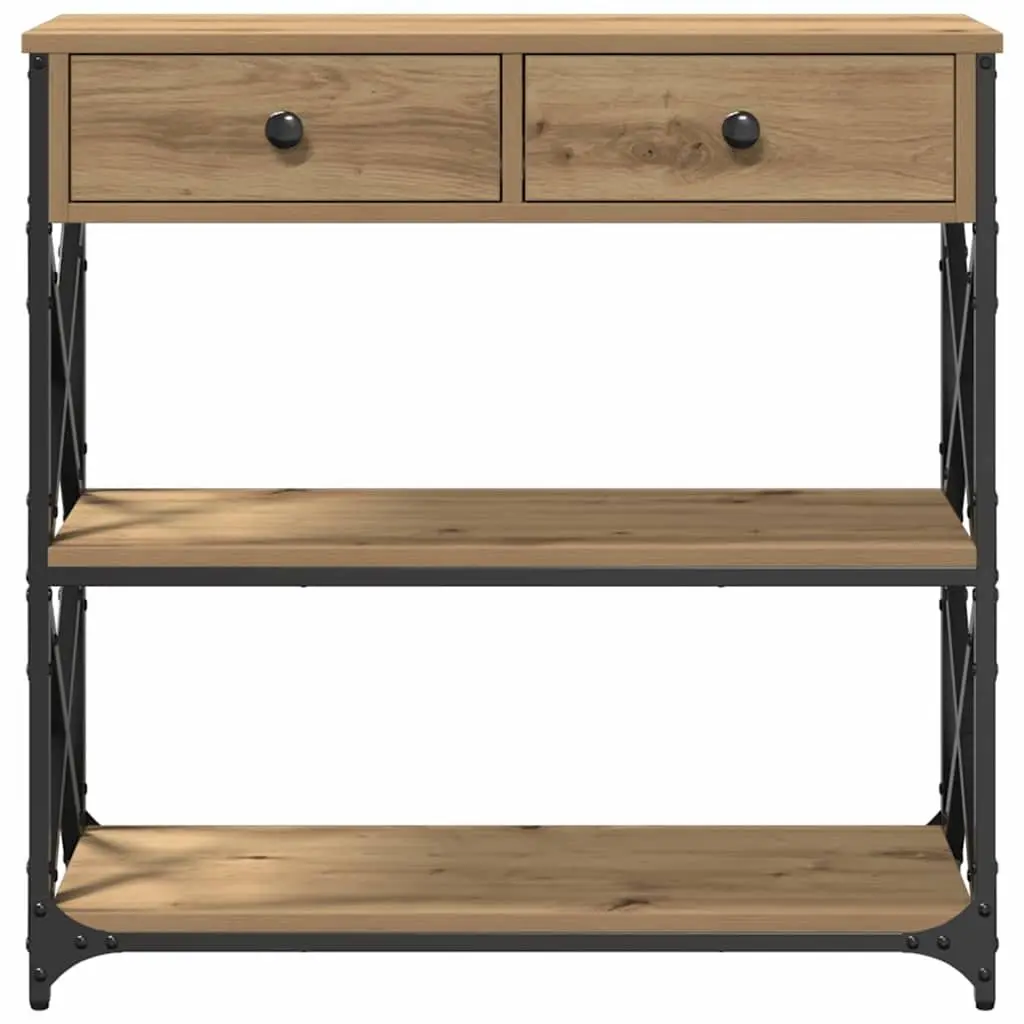 Rustic Wooden End Table Console
