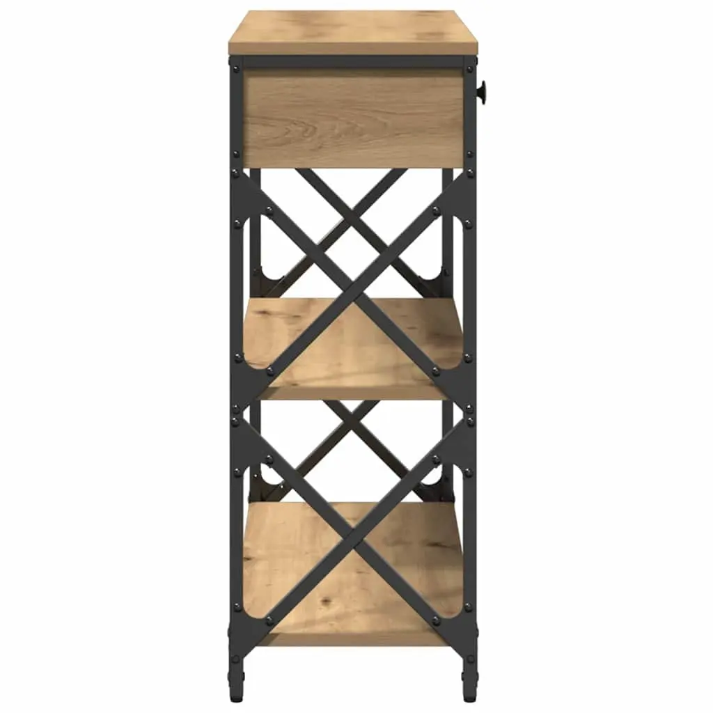 Rustic Wooden End Table Console