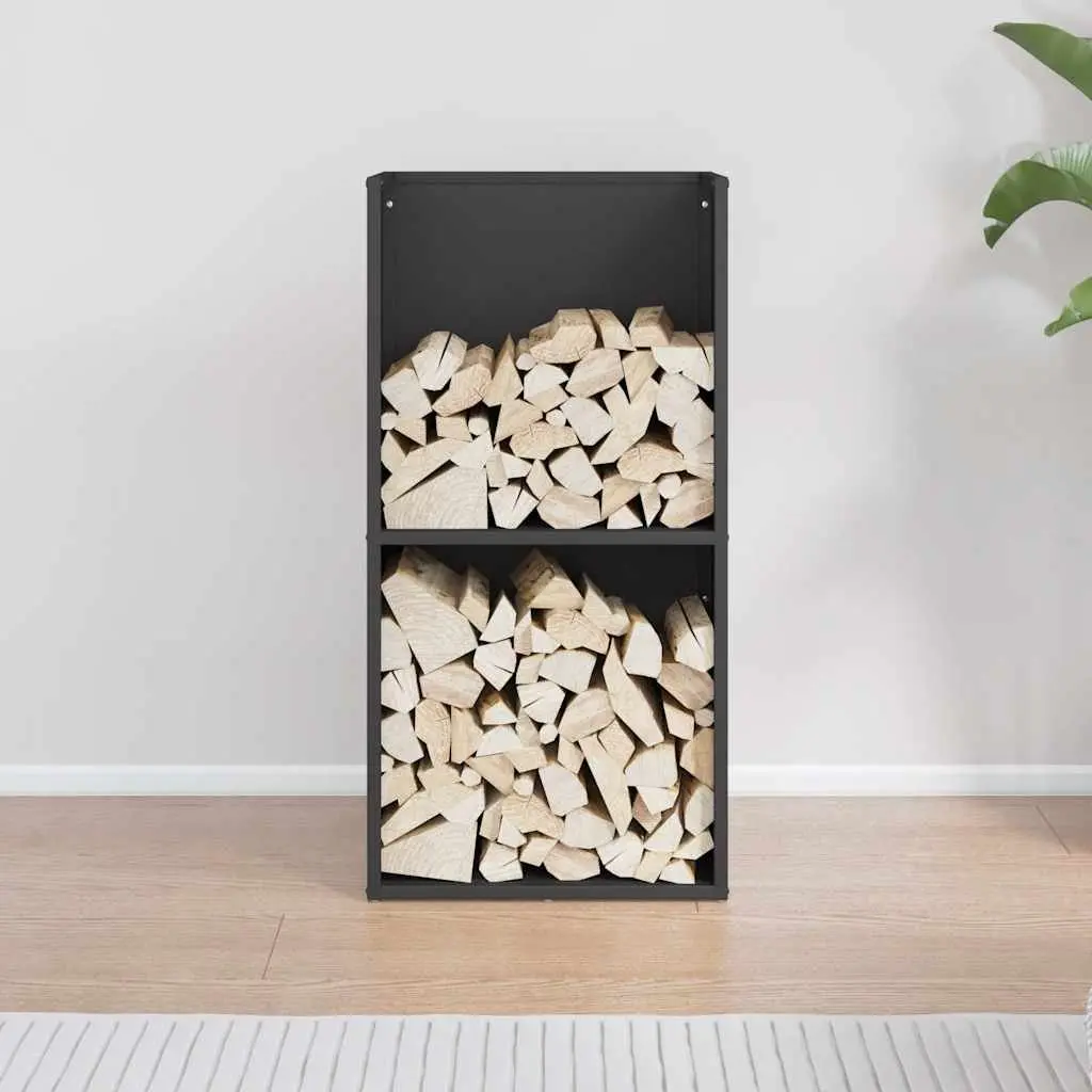 Firewood Rack Indoor Use Black 40x30x80 cm Log Storage Holder Cold-rolled Steel
