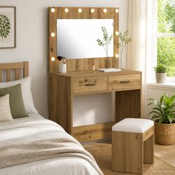 Dressing Table Specs: 78.5x41x135 cm Engineered Wood Design