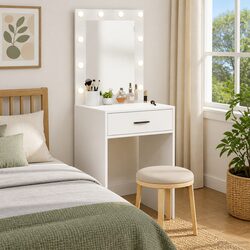 Specifications of White Dressing Table with LED Lights