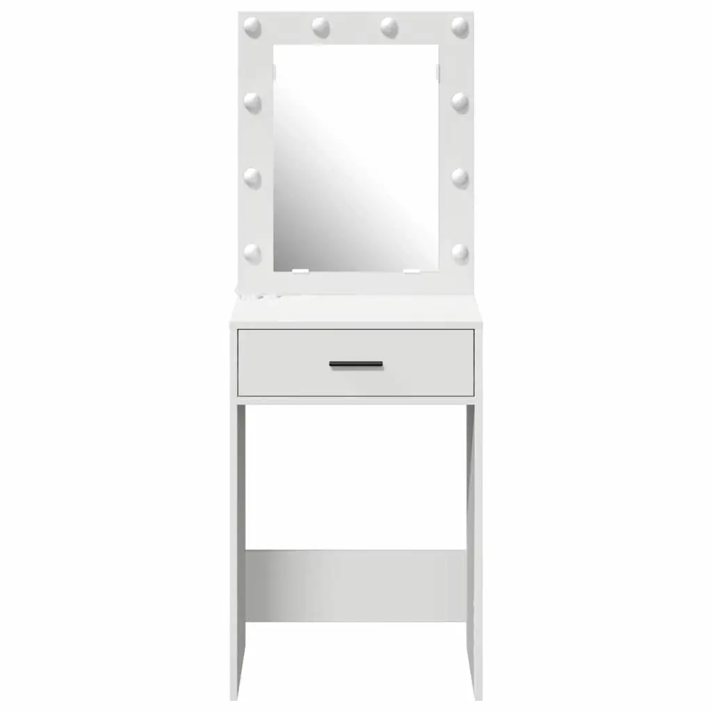 Dressing Table Bedroom Vanity Unit White with Mirror LED Lights Storage