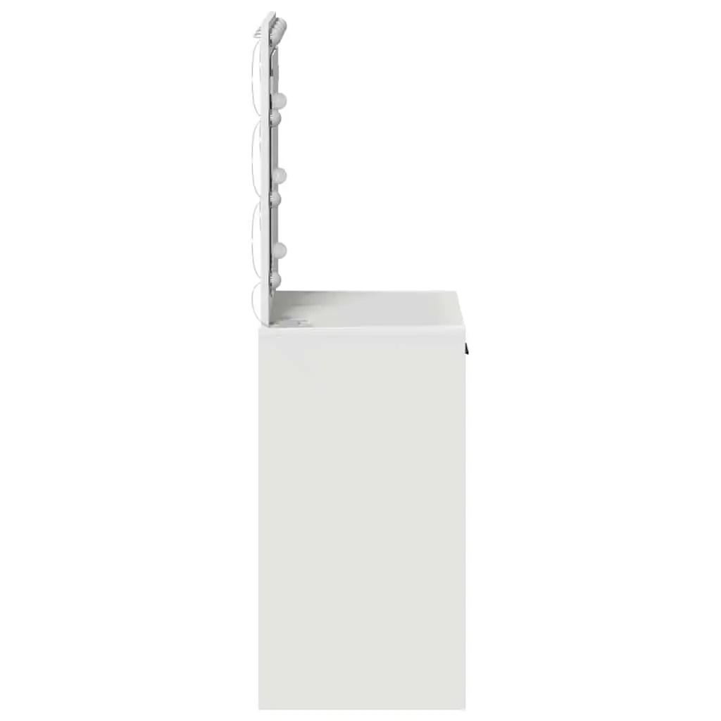 Dressing Table Bedroom Vanity Unit White with Mirror LED Lights Storage