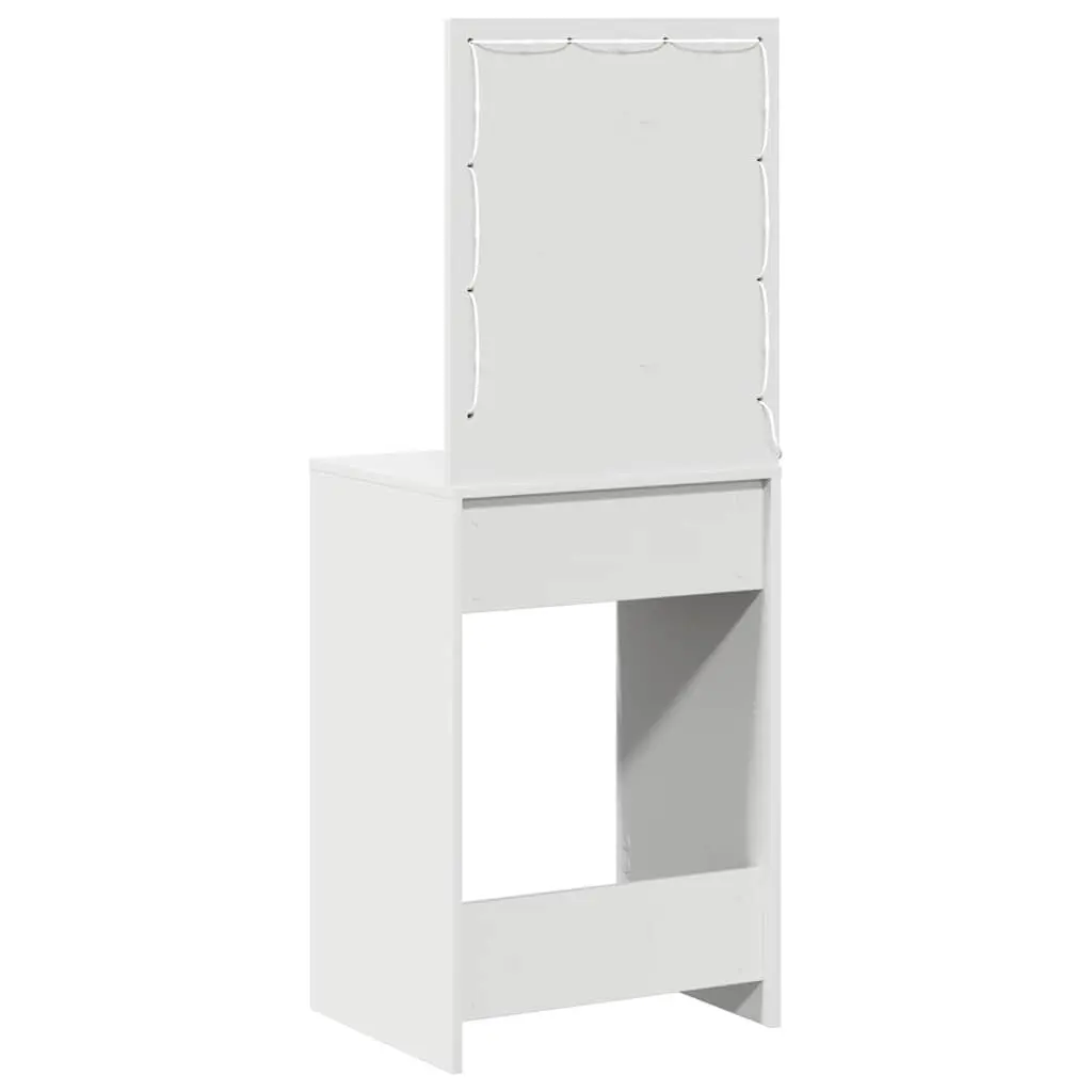 Dressing Table Bedroom Vanity Unit White with Mirror LED Lights Storage