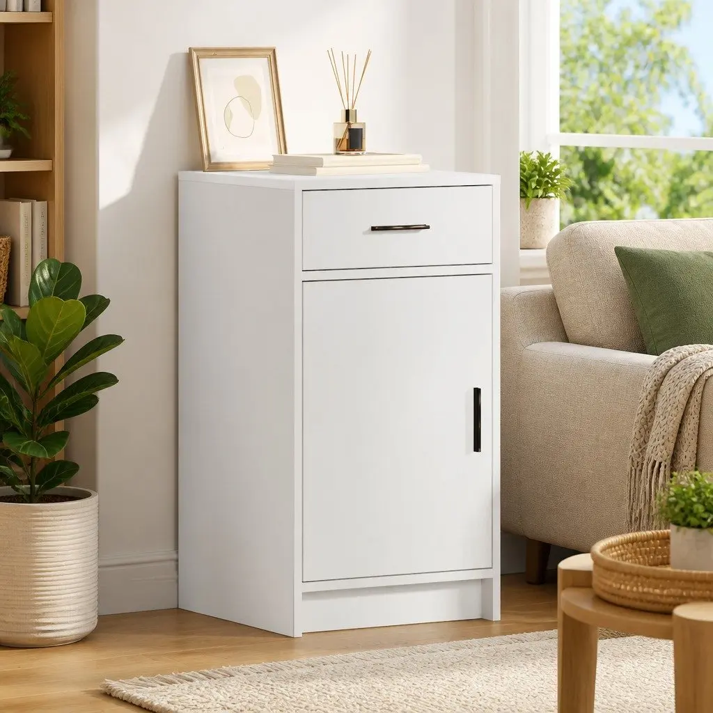 Sideboard for Living Room White Modern Storage Cabinet 40 x 40.5 x 75 cm