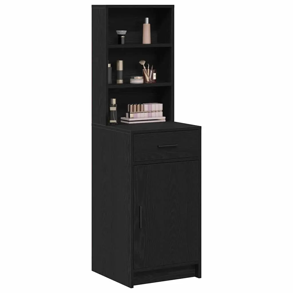 Modern Highboard Storage Cabinet Black Oak Engineered Wood Buffet Sideboard 40cm