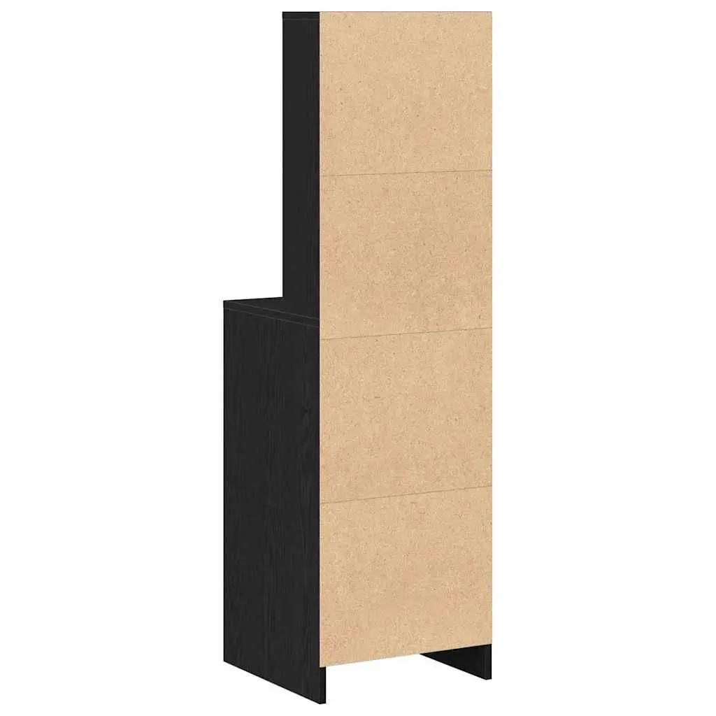Modern Highboard Storage Cabinet Black Oak Engineered Wood Buffet Sideboard 40cm