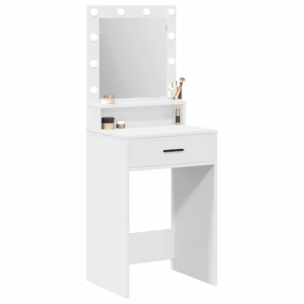 Dressing Table White Bedroom Vanity Unit Drawers Mirror LED Lights Storage