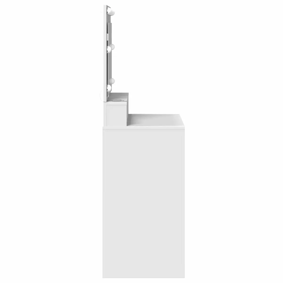 Dressing Table White 78.5 x 41 x 135 cm Bedroom Vanity Mirror LED Lights Storage