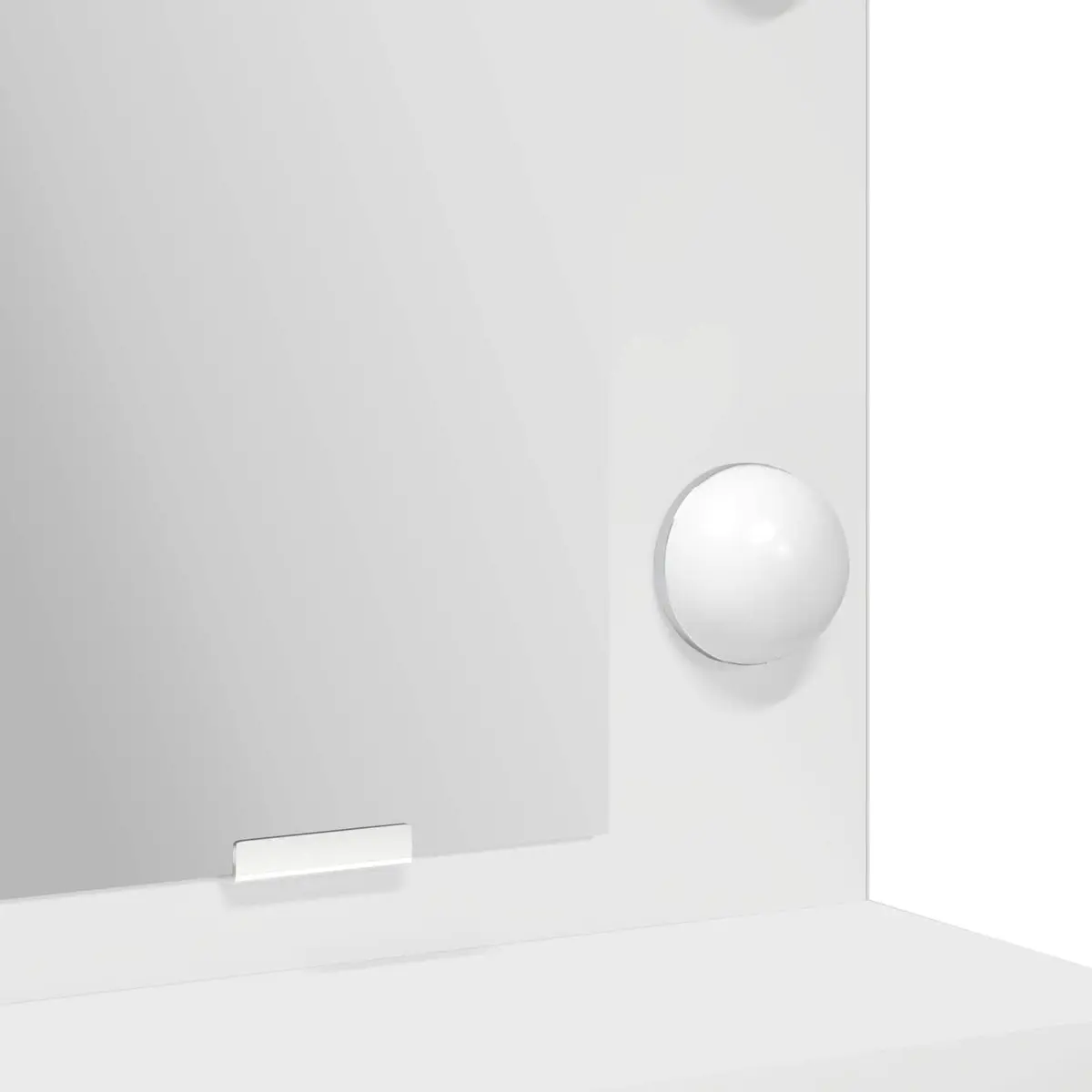 Dressing Table White 78.5 x 41 x 135 cm Bedroom Vanity Mirror LED Lights Storage