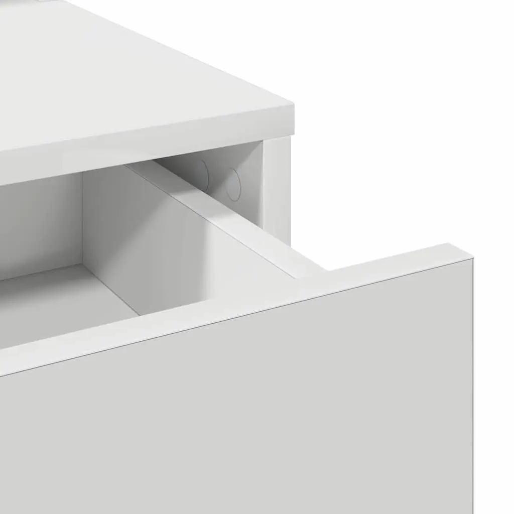 White Dressing Table Bedroom Vanity Unit with Mirror and Drawers Storage