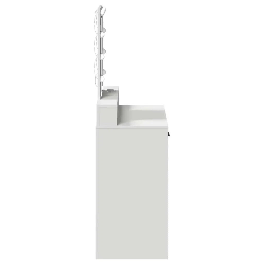 Dressing Table White Bedroom Vanity Unit Mirror LED Lights Drawers Storage
