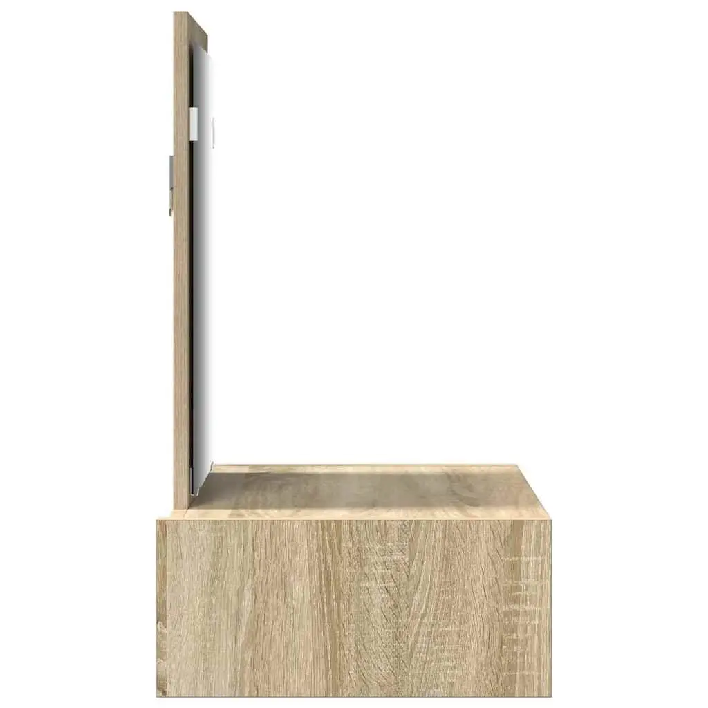 Dressing Table Bedroom Vanity Unit Brown Engineered Wood with Integrated Mirror