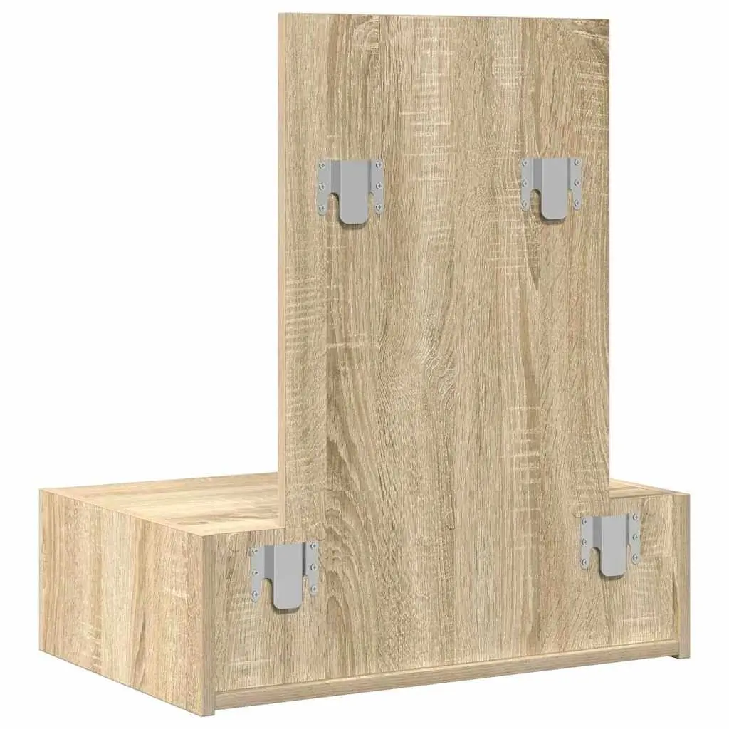Dressing Table Bedroom Vanity Unit Brown Engineered Wood with Integrated Mirror