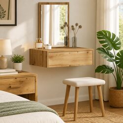 Dressing Table Dimensions: 60 x 40 x 70 cm, Brown Finish