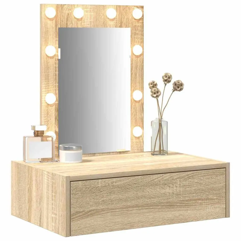 Dressing Table Bedroom Vanity Unit Brown Engineered Wood 60 x 40 x 70 cm