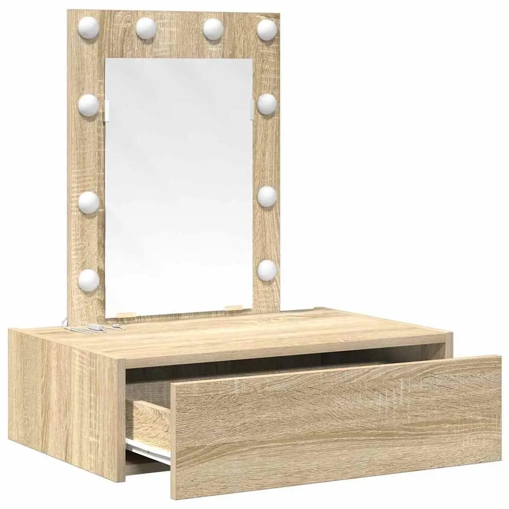 Dressing Table Bedroom Vanity Unit Brown Engineered Wood 60 x 40 x 70 cm