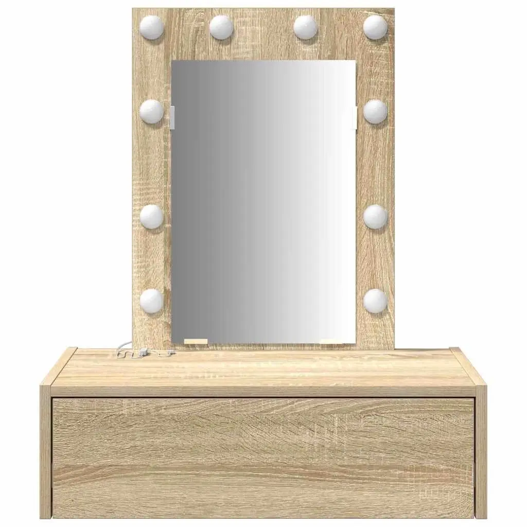 Dressing Table Bedroom Vanity Unit Brown Engineered Wood 60 x 40 x 70 cm