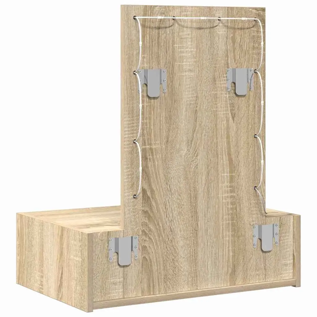 Dressing Table Bedroom Vanity Unit Brown Engineered Wood 60 x 40 x 70 cm