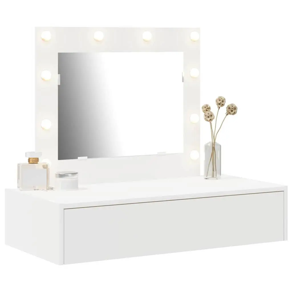 Dressing Table White Bedroom Vanity Unit Mirror Drawers Storage 83x40x70cm