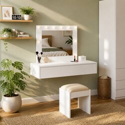 Specifications of White Dressing Table with Storage Drawers