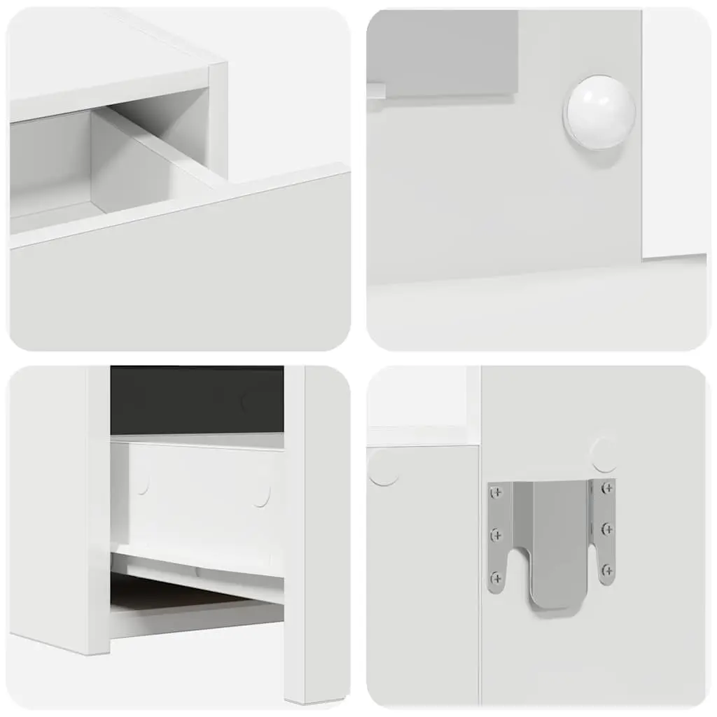White Dressing Table with Storage Drawers