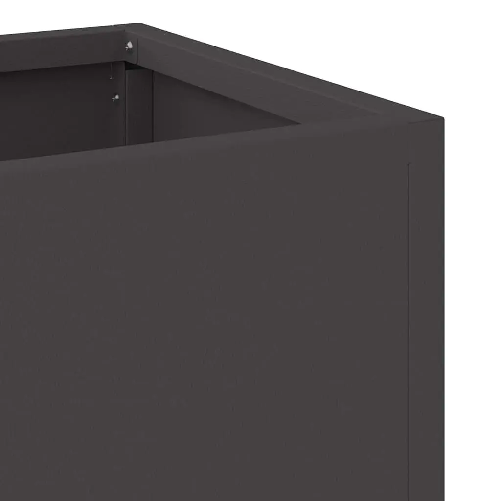 Raised Garden Planter Outdoor Rectangular Metal Black 100 x 26 x 82 cm