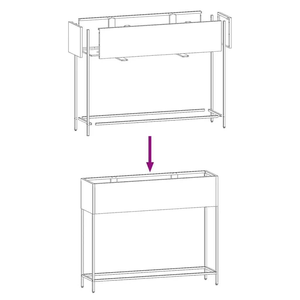 Raised Garden Planter Outdoor Rectangular Metal Black 100 x 26 x 82 cm