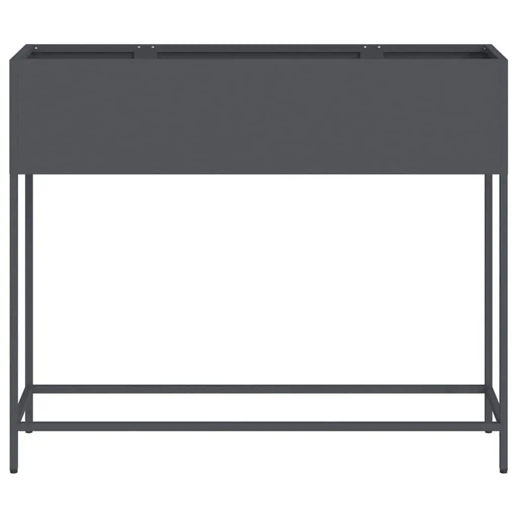 Rectangular Anthracite Metal Garden Planter 100 x 26 x 82 cm