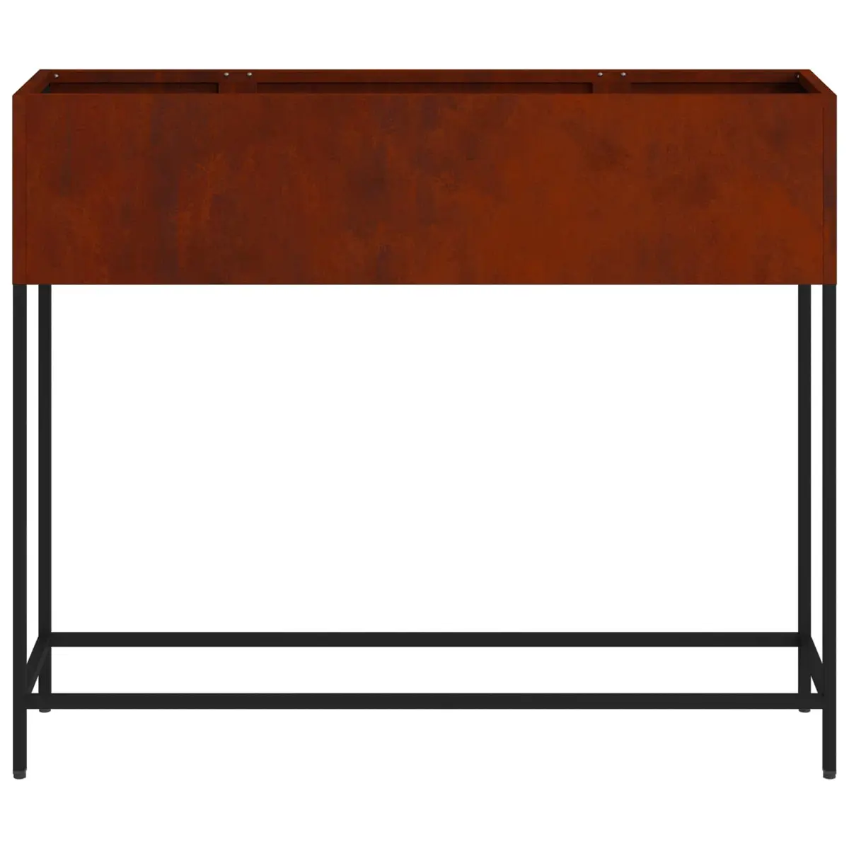 Raised Garden Planter Rectangular Outdoor Metal Weathering Steel 100x26x82cm