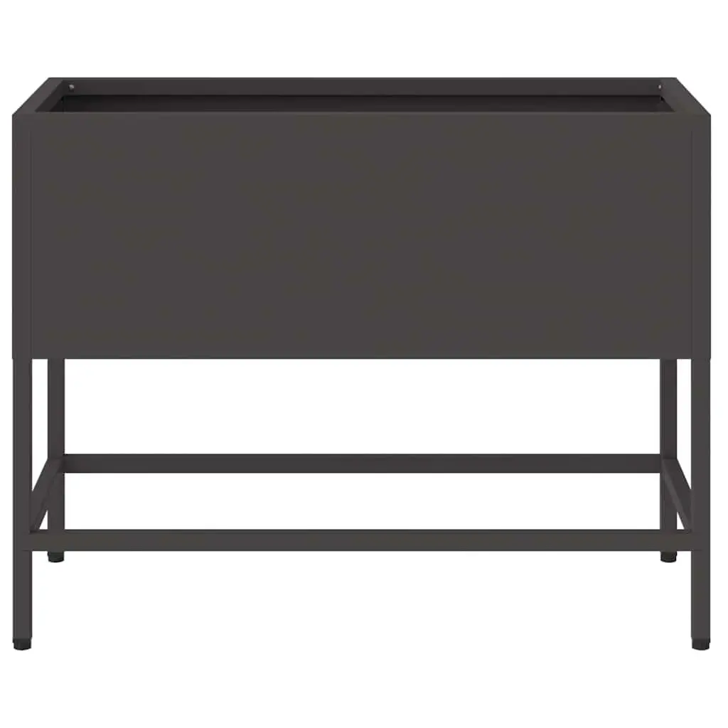 Raised Garden Planter Box Rectangular Black Outdoor Gardening Bed Steel