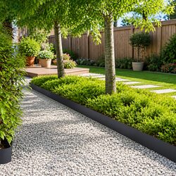 Garden Lawn Edging Set - 30 Pieces of Black Steel