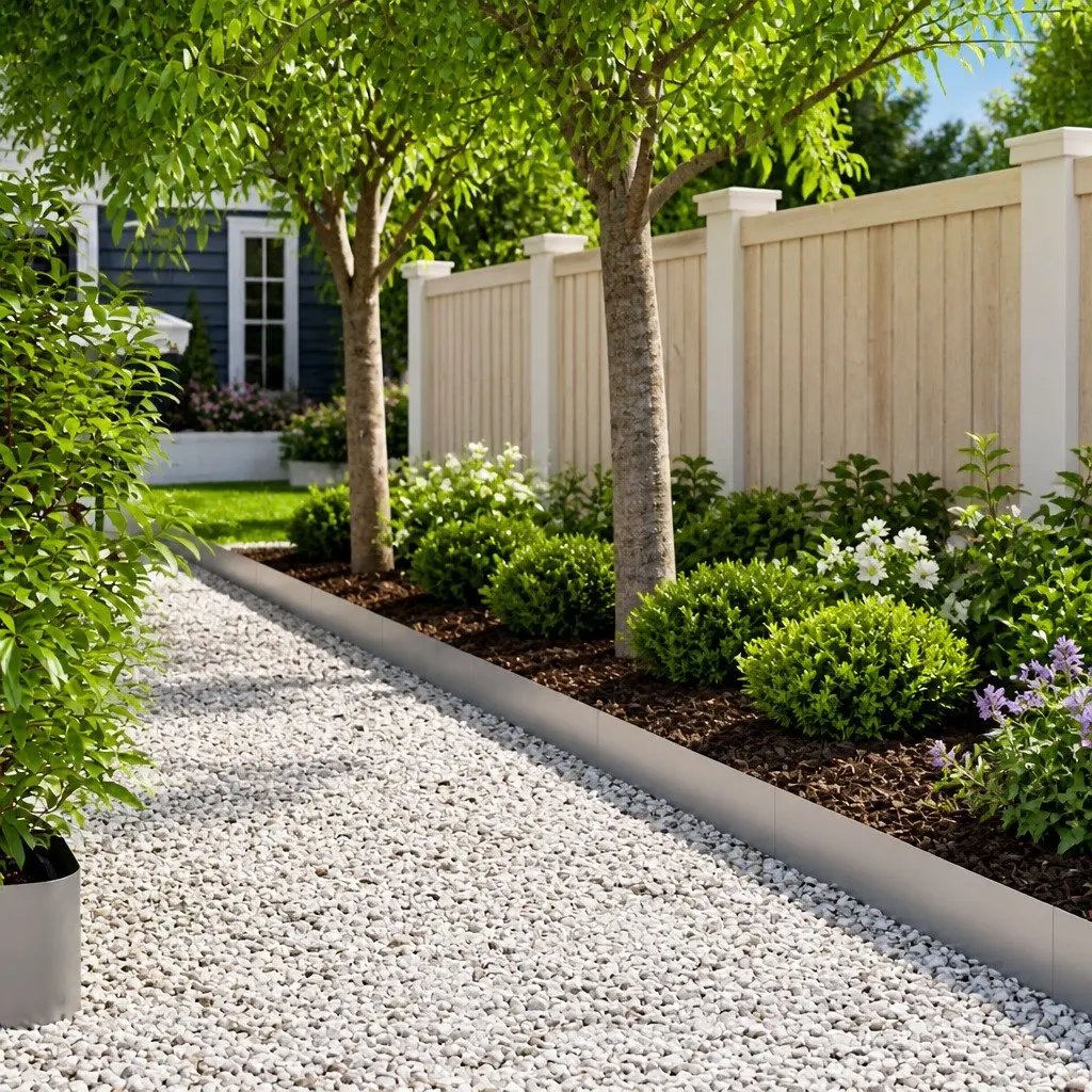 Garden Lawn Edging Border Outdoor 100cm Galvanised Steel Silver