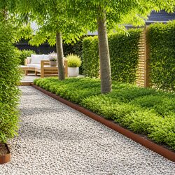 20-Piece Garden Lawn Edging Set - Weathering Steel Specs